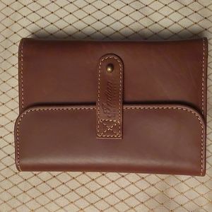 VINTAGE INDIAN MOTORCYCLE BIKER LEATHER TRAVEL BAG POUCH